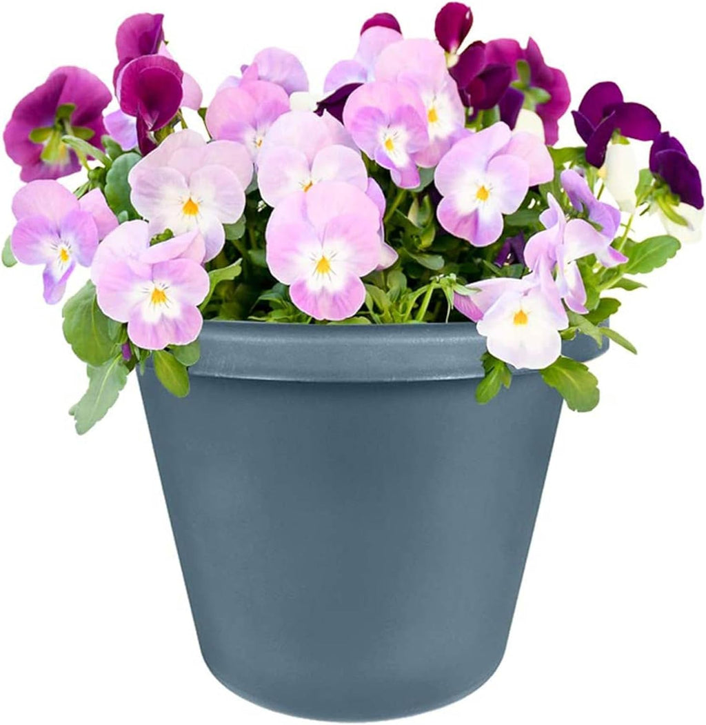 24 Inch Slate Blue Plastic Flower Pot Planter with Drainage Holes (2 Pack) X23779