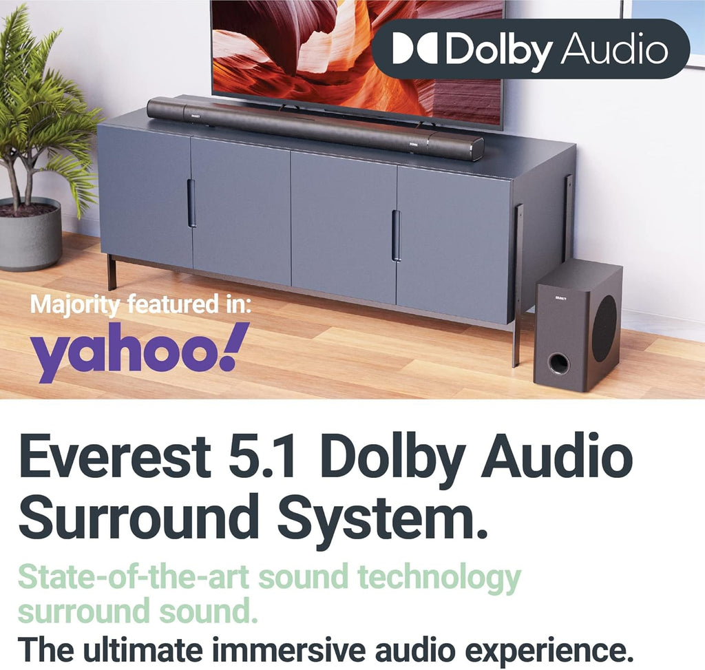 5.1 Dolby Audio Surround Sound System with Soundbar and Wireless Subwoofer G63876
