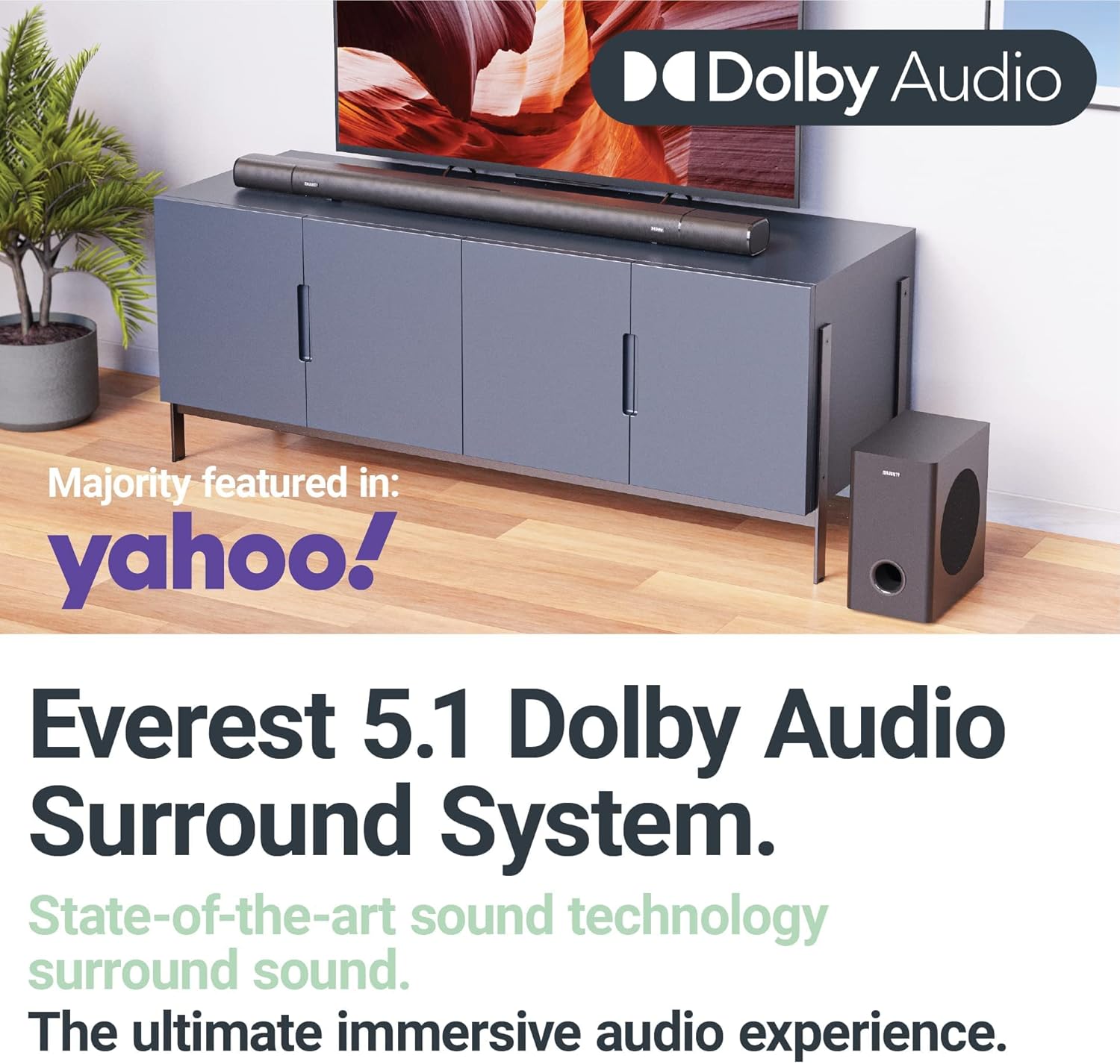 5.1 Dolby Audio Surround Sound System with Soundbar and Wireless Subwoofer G63876