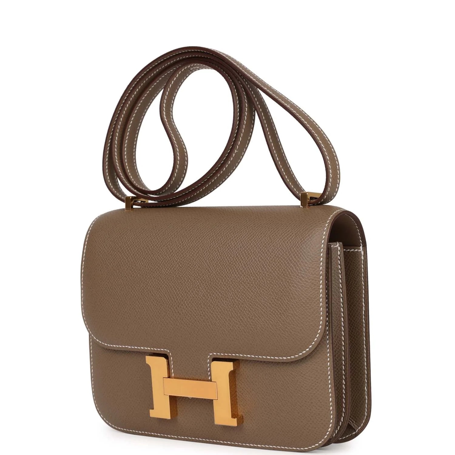 Etoupe Epsom Leather Shoulder Bag K747