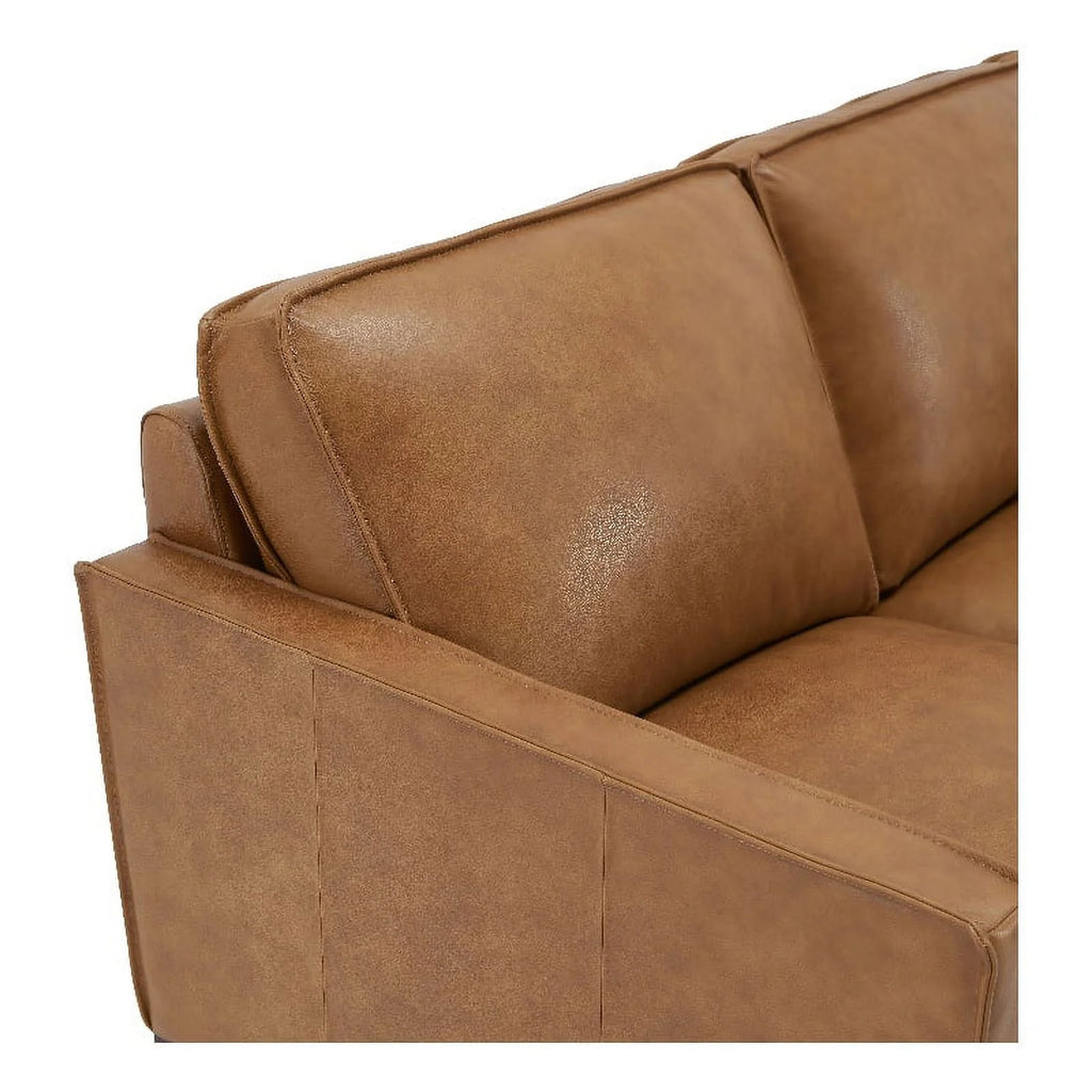 Genuine Leather Sectional Right Arm Loveseat in Camel N967