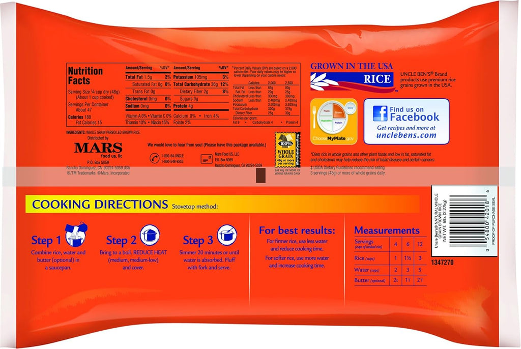 Whole Grain Brown Rice Bag, 5lb. Y756052