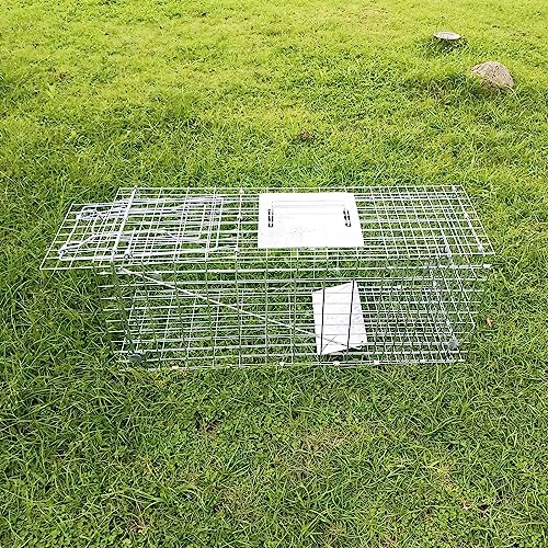 24"x8.5"x7.5" 2-Doors Collapsible Humane Live Animal Cage Trap V425393