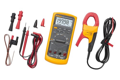 Industrial Digital Multimeter with Current Clamp Kit, AC Current Measurements Up To 400 A, Includes Temp Probe, Test Leads And Alligator Clips K58342
