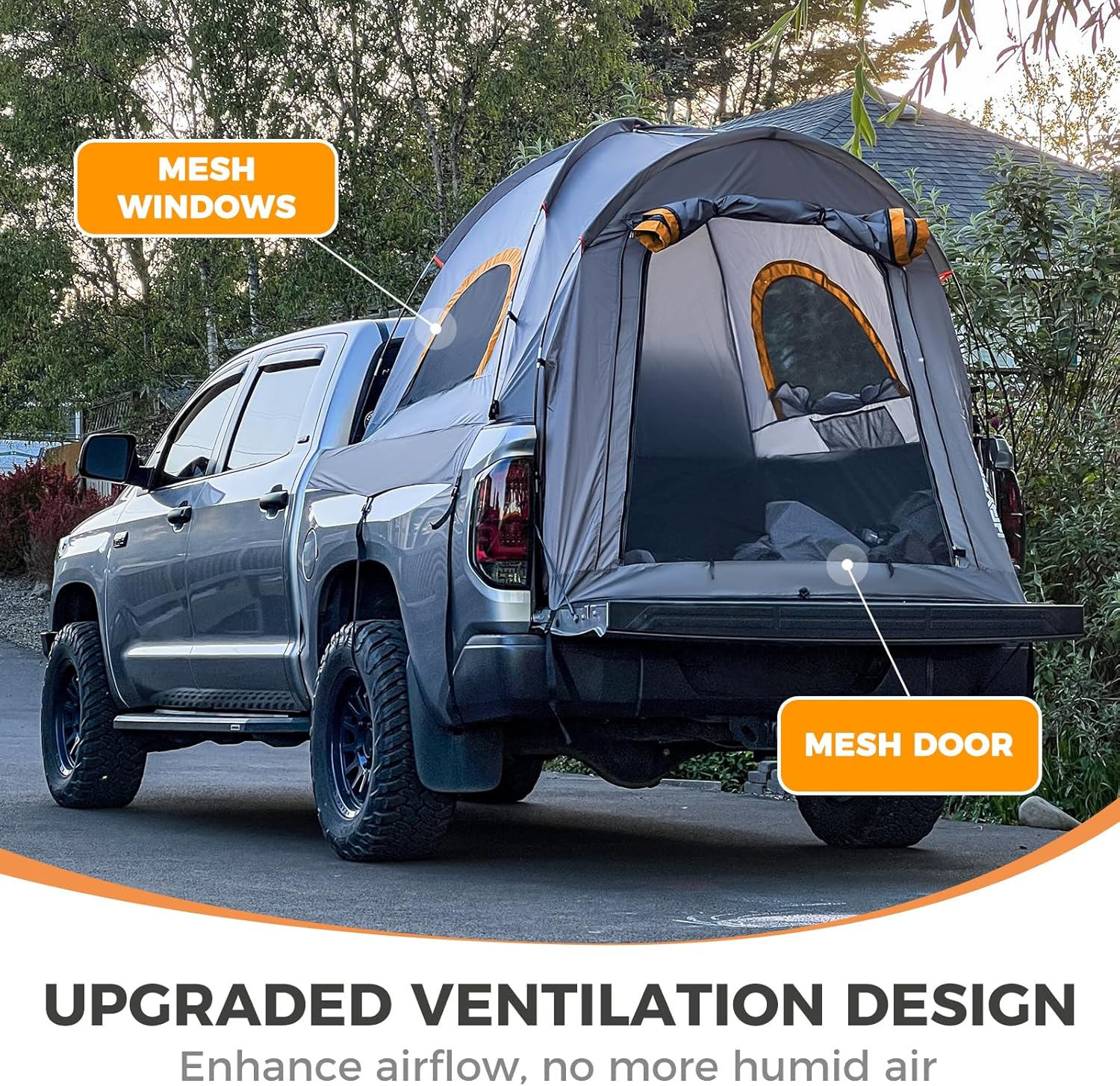 Truck Bed Tent 5.0ft-6.8ft Waterproof Double Layer 2 Person Tent W5503