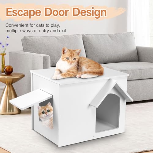 Waterproof Insulated Cat House with Escape Door W8679