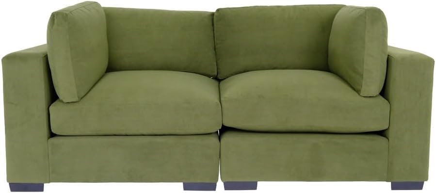 Forest Green Polyester Loveseat Sofa I9032