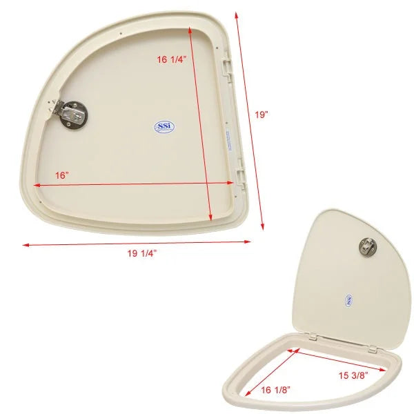 Angled Access 19 1/4 x 19 Inch Boat Deck Hatch Y9919