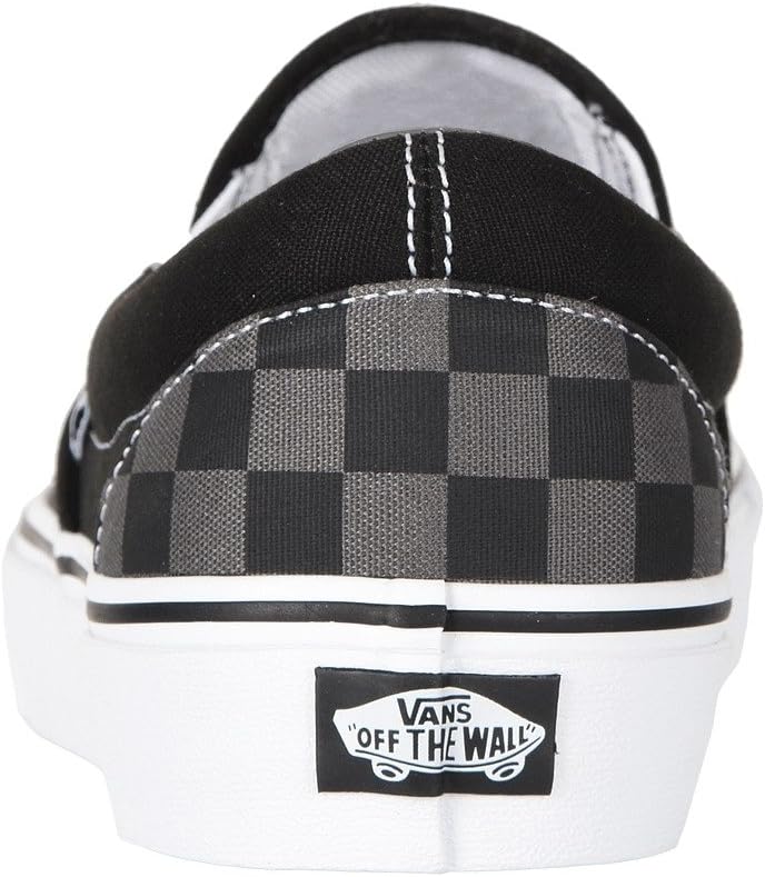 Black/Pewter Checkerboard Slip-On Shoes Size 10.5 T796