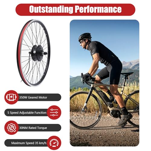 26" 350W 36V Front Wheel Electric Bike Conversion Kit with LCD Display O888