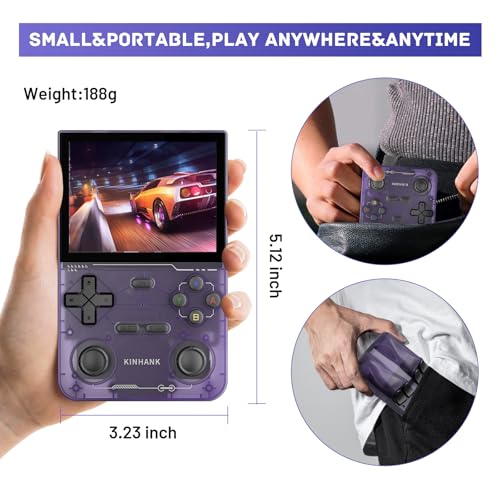 Retro Handheld Game Console with 64GB TF Card, 3.5 Inch IPS Screen Black C84244