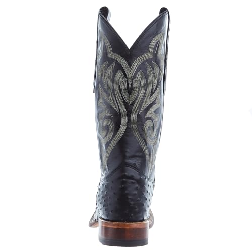 Exotic Full Quill Ostrich Western Boot Broad Square Toe E748