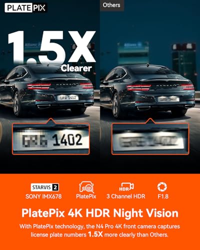 4K 3 Channel Dash Cam with Night Vision E807