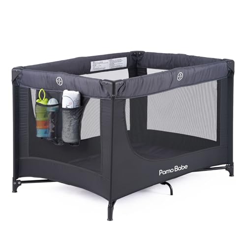 Portable Crib Baby Playpen with Mattress and Carry Bag (Grey) H942769