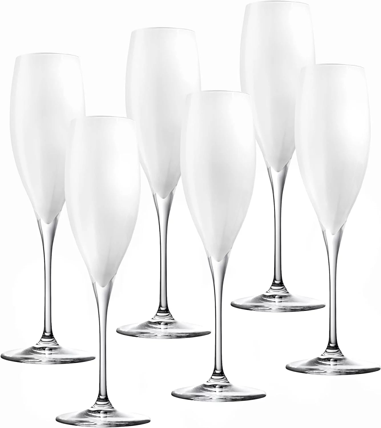 Set Of 6 Crystal Champagne Flutes N8261