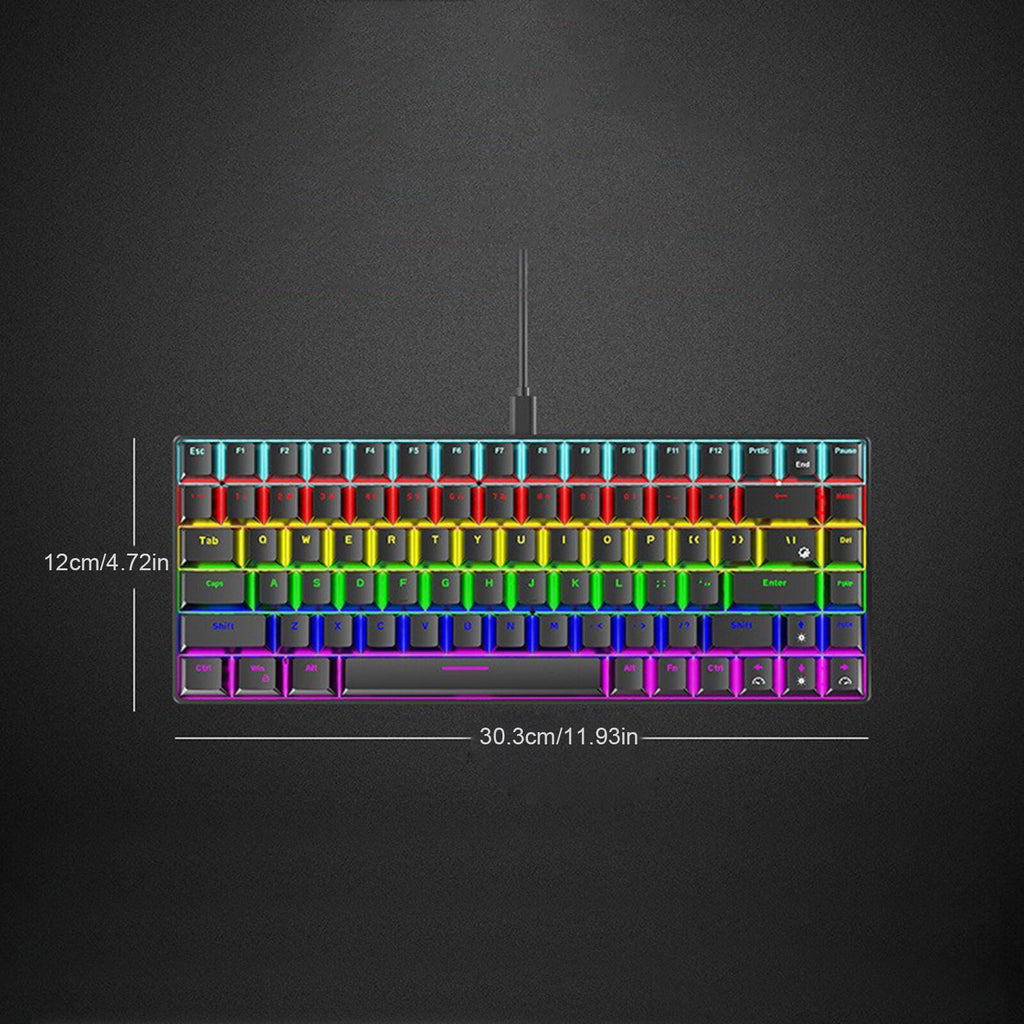84 Key RGB Luminous Mechanical Keyboard USB C Wired 70% Compact Waterproof Keyboard J7163