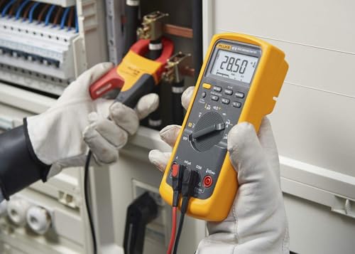 Industrial Digital Multimeter with Current Clamp Kit, AC Current Measurements Up To 400 A, Includes Temp Probe, Test Leads And Alligator Clips K58342