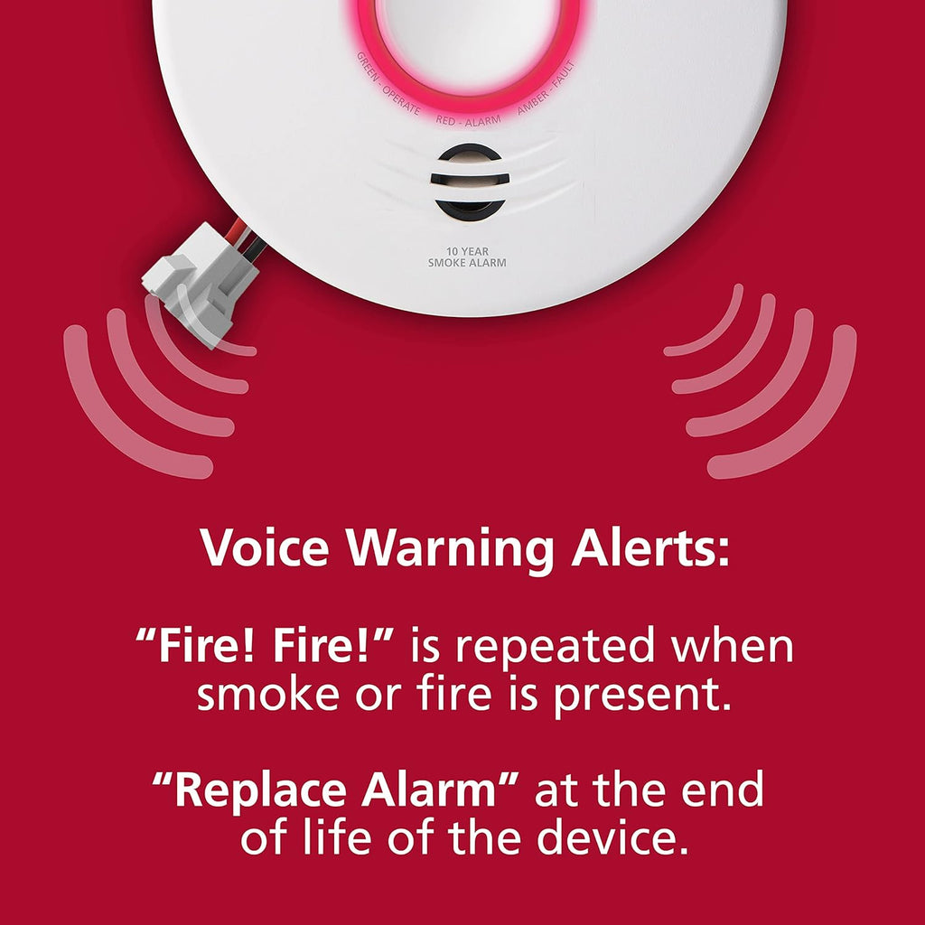 2 Pack Hardwired Smoke Detector with Battery Backup F1029