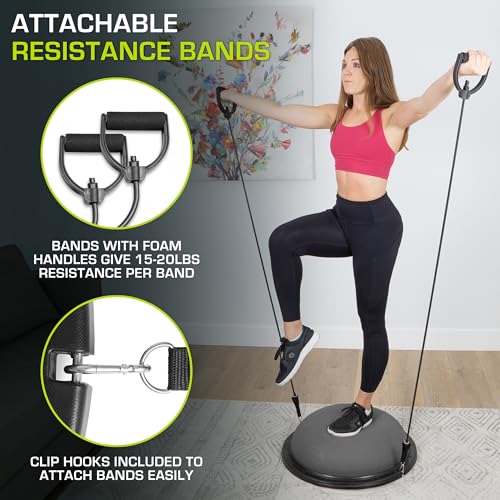 Half Ball Balance Trainer with Resistance Bands and Pump J96268