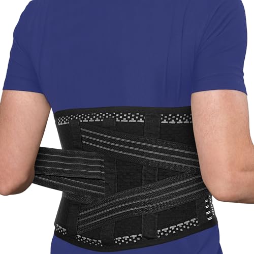 Black M-L Back Brace with Lumbar Pad R55375