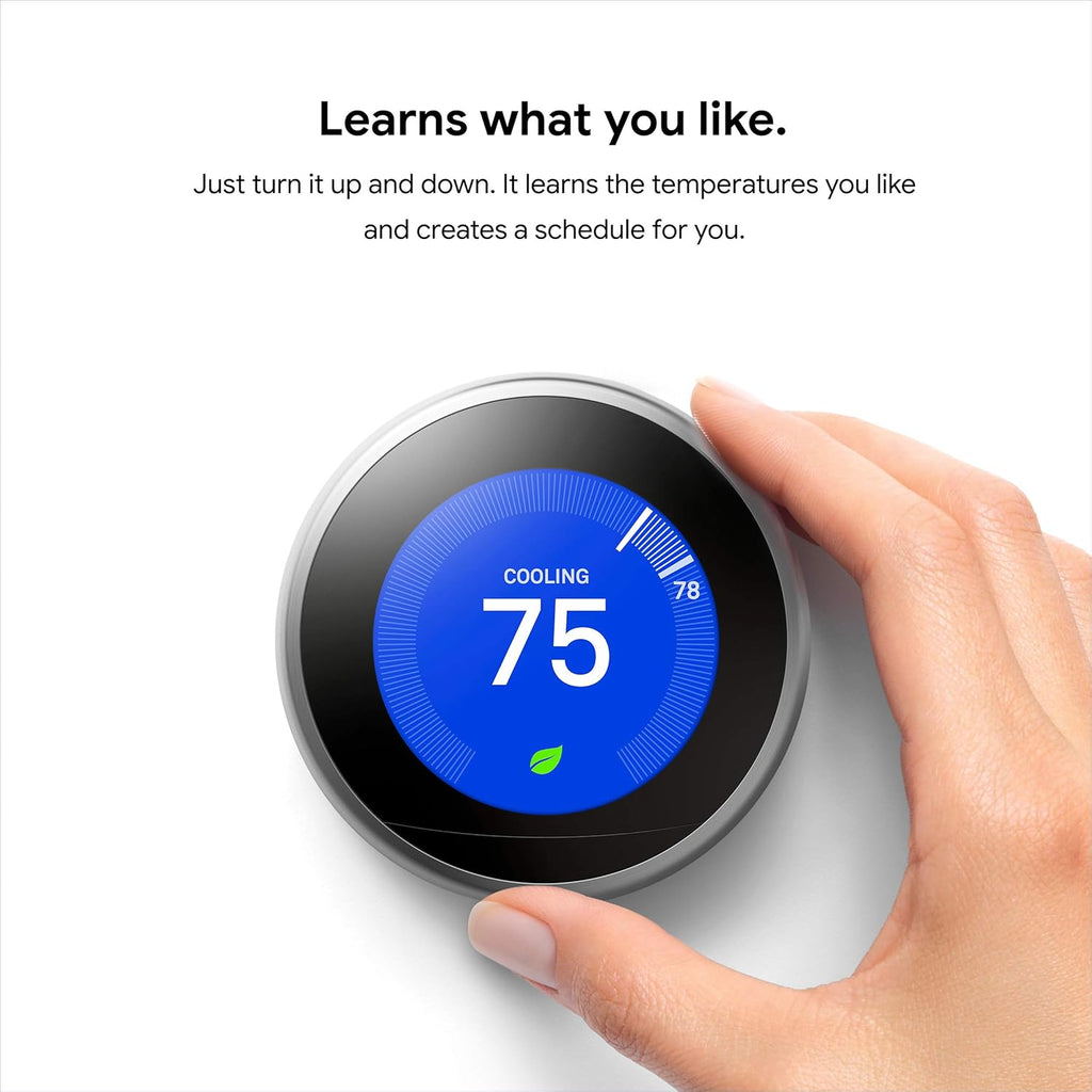 Polished Steel Programmable Smart Thermostat P84271