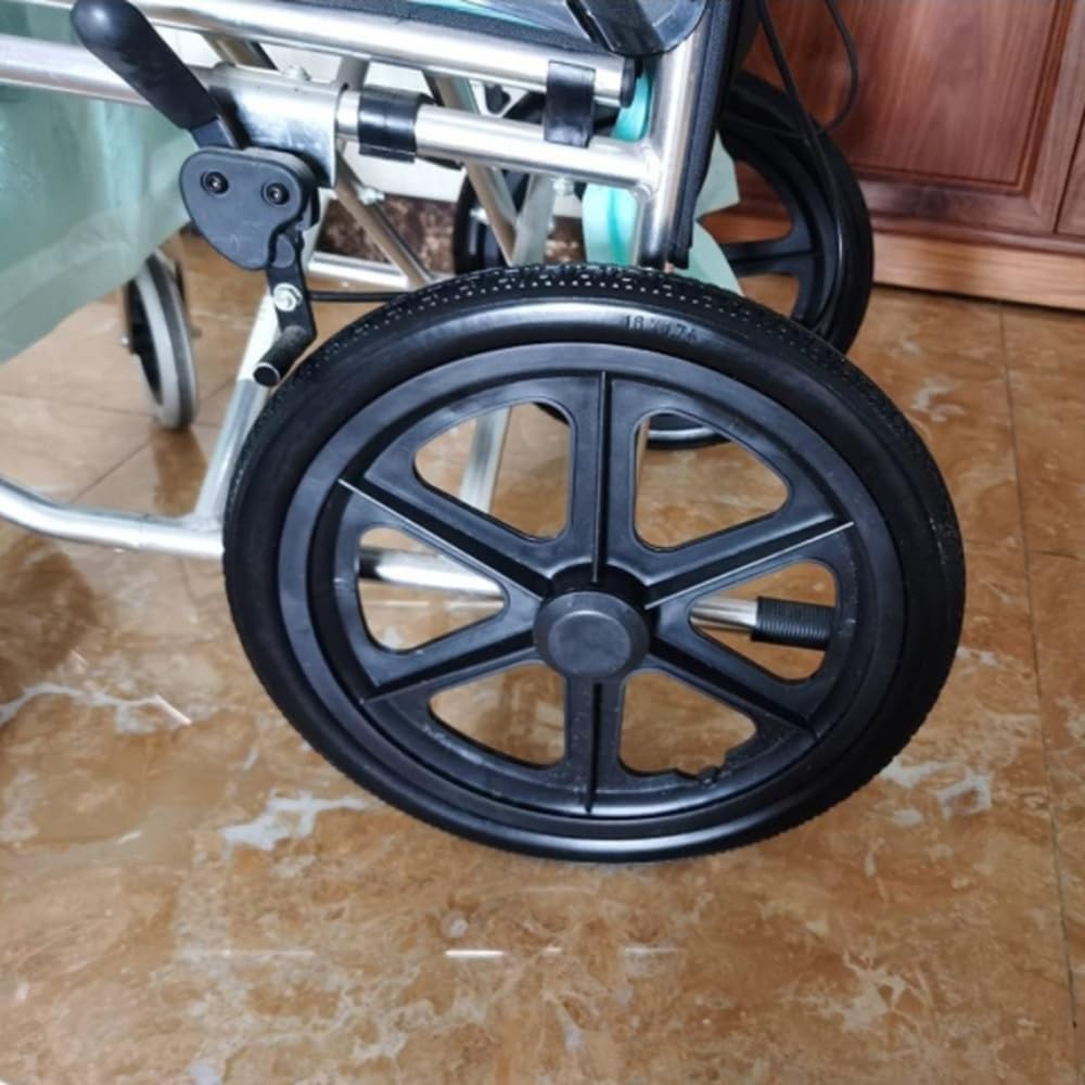 16 Inch Wheelchair Replacement Rear Wheels with 12mm Bearings, Non-Inflatable, 1 Pair Z619802