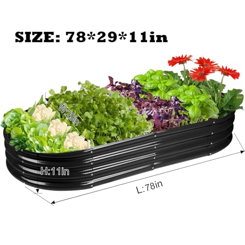 5ft Oval Galvanized Metal Raised Garden Bed Planter J47478