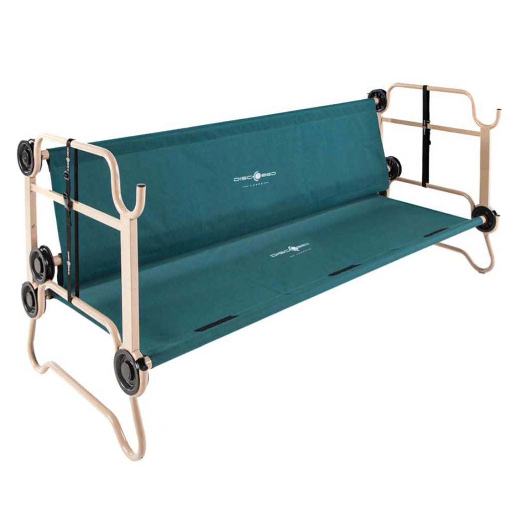 Large Green Double Cot with Storage Organizers R54039