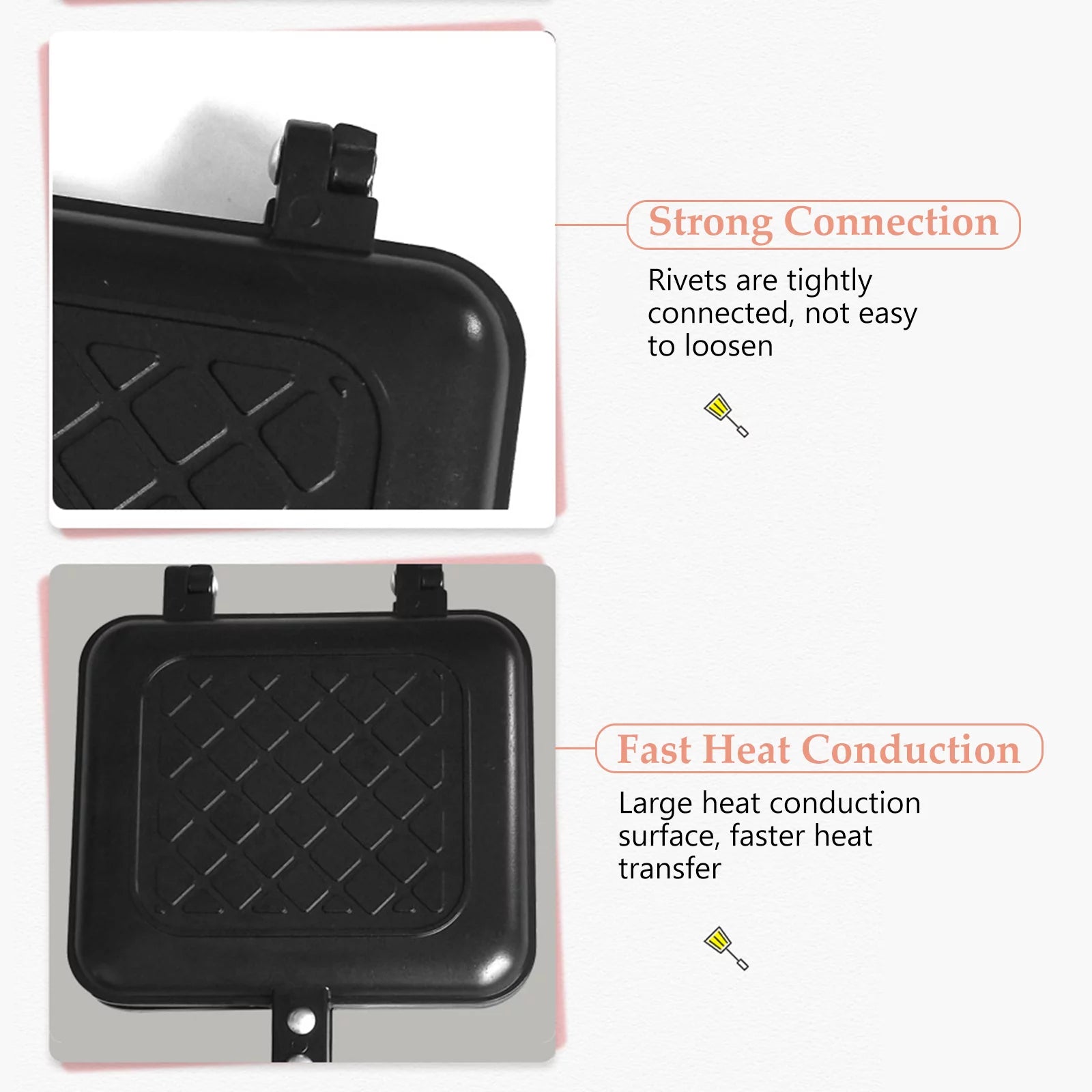 Toasted Sandwich Maker with Non-stick Plates and Insulated Handle X8178