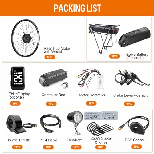 48V 750W Rear Hub Motor Ebike Conversion Kit for 26" 27.5" 700C Bicycle M3830