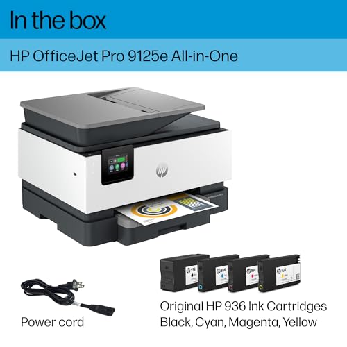 HP OfficeJet Pro All-in-One Printer, Color, Print, Copy, Scan, Fax, Touchscreen V200959