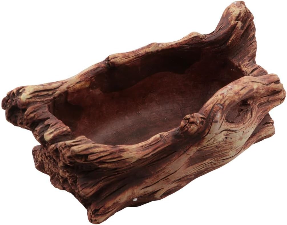 Imitation Wood Stump Shape Planter with Drainage Hole U995724