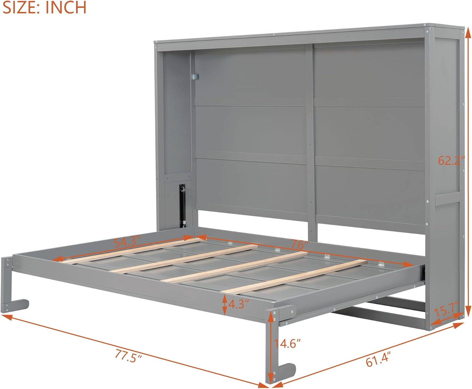 Gray Full Size Murphy Bed N6844