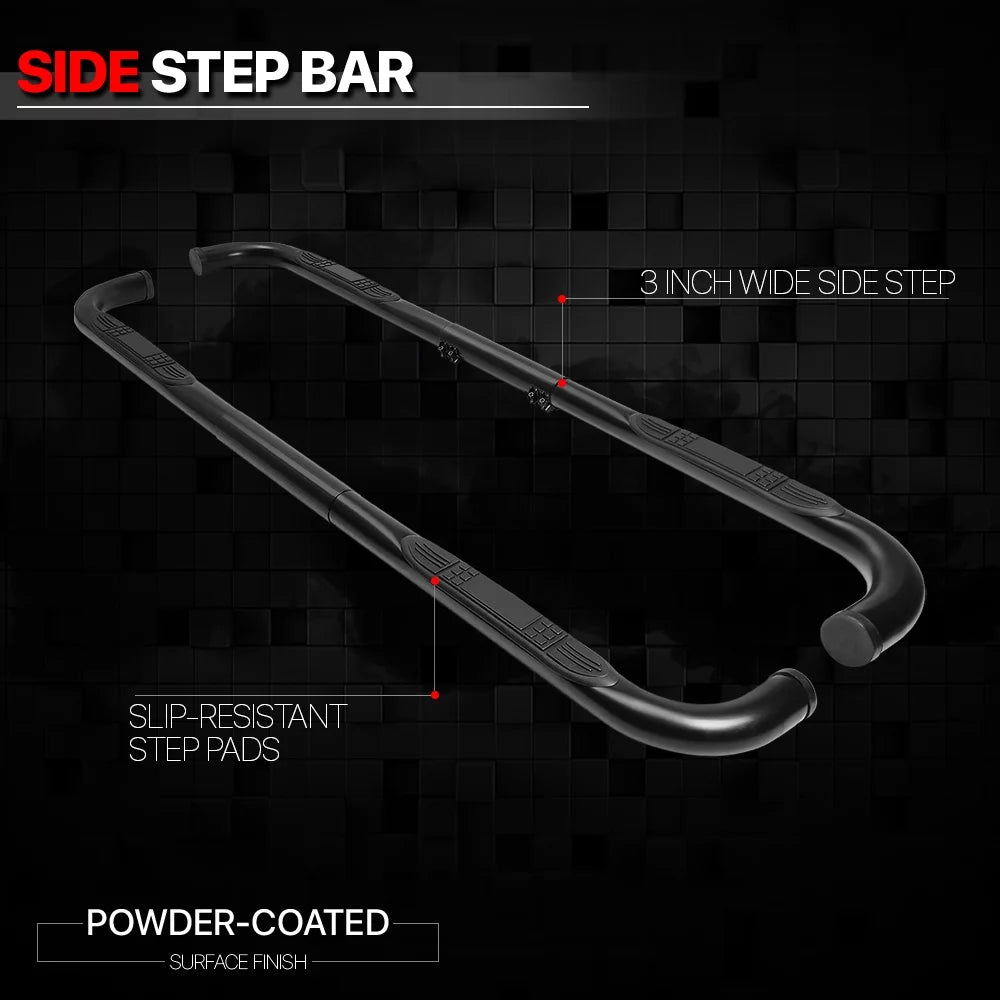 Black 3" Adjustable Side Step Nerf Bar Running Board B95953