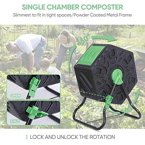 37 Gallon Black Dual Chamber Tumbling Composter I520618