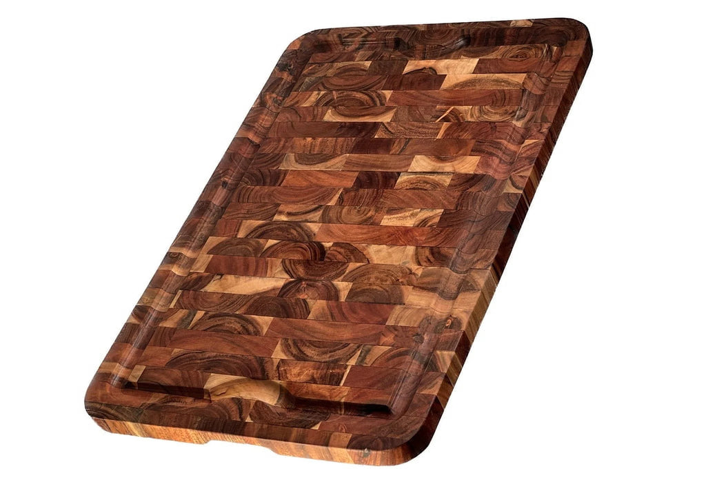 Organic End-Grain Hardwood Acacia Cutting Board with Juice Groove, 24 x 16 x 1 T33390