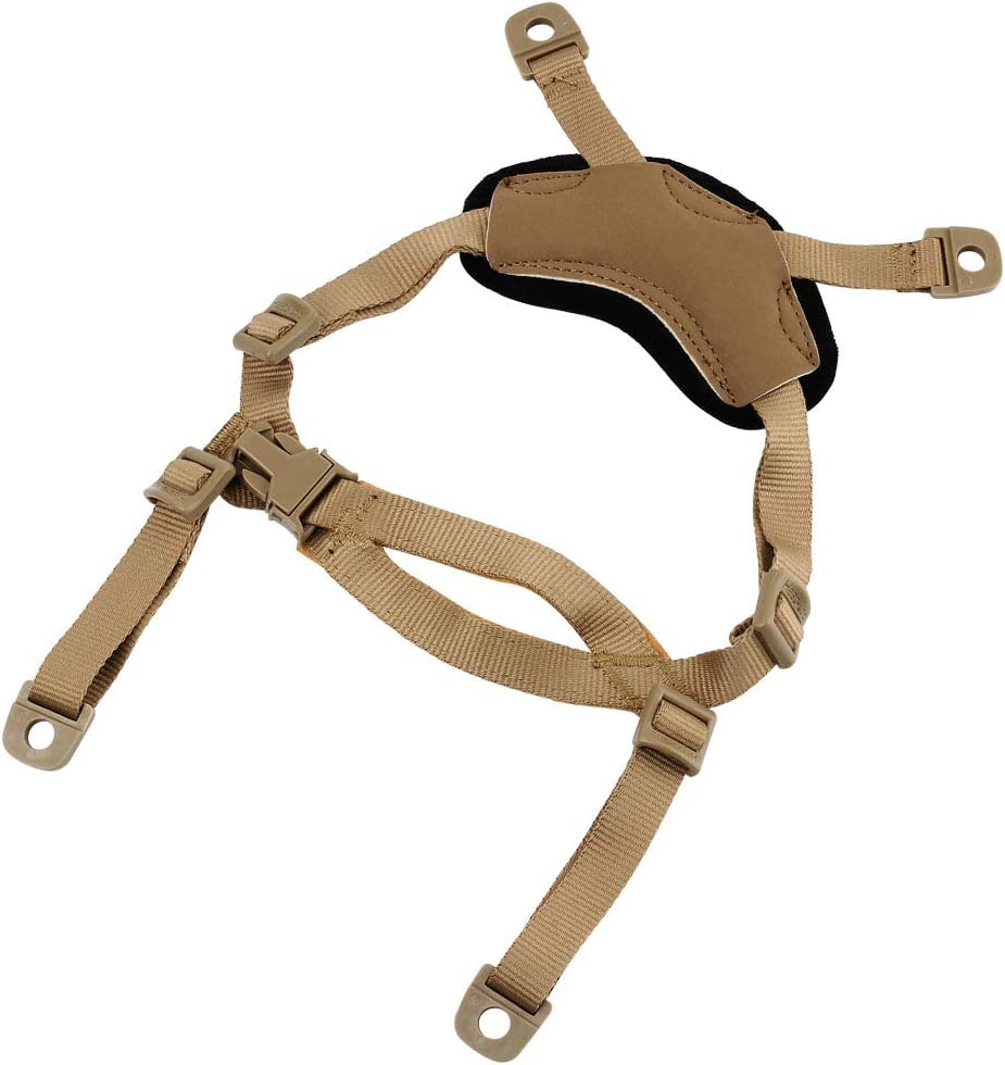 Tan 4 Points Helmet Chin Strap with Bolts and Screws P396023