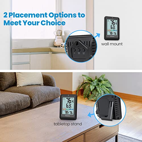 Black Wireless Indoor Outdoor Thermometer Hygrometer with 2 Sensor H4739