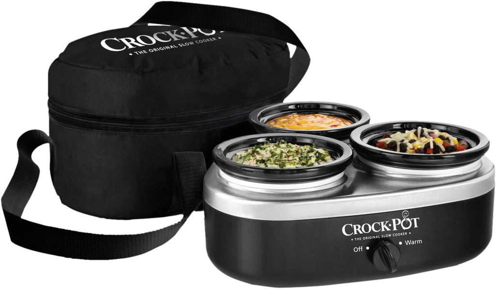 16-Ounce Silver and Black Slow Cooker Q85012