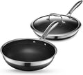 3 Piece Hybrid Stainless Steel Cookware Set with Lid, Non-Stick N435596