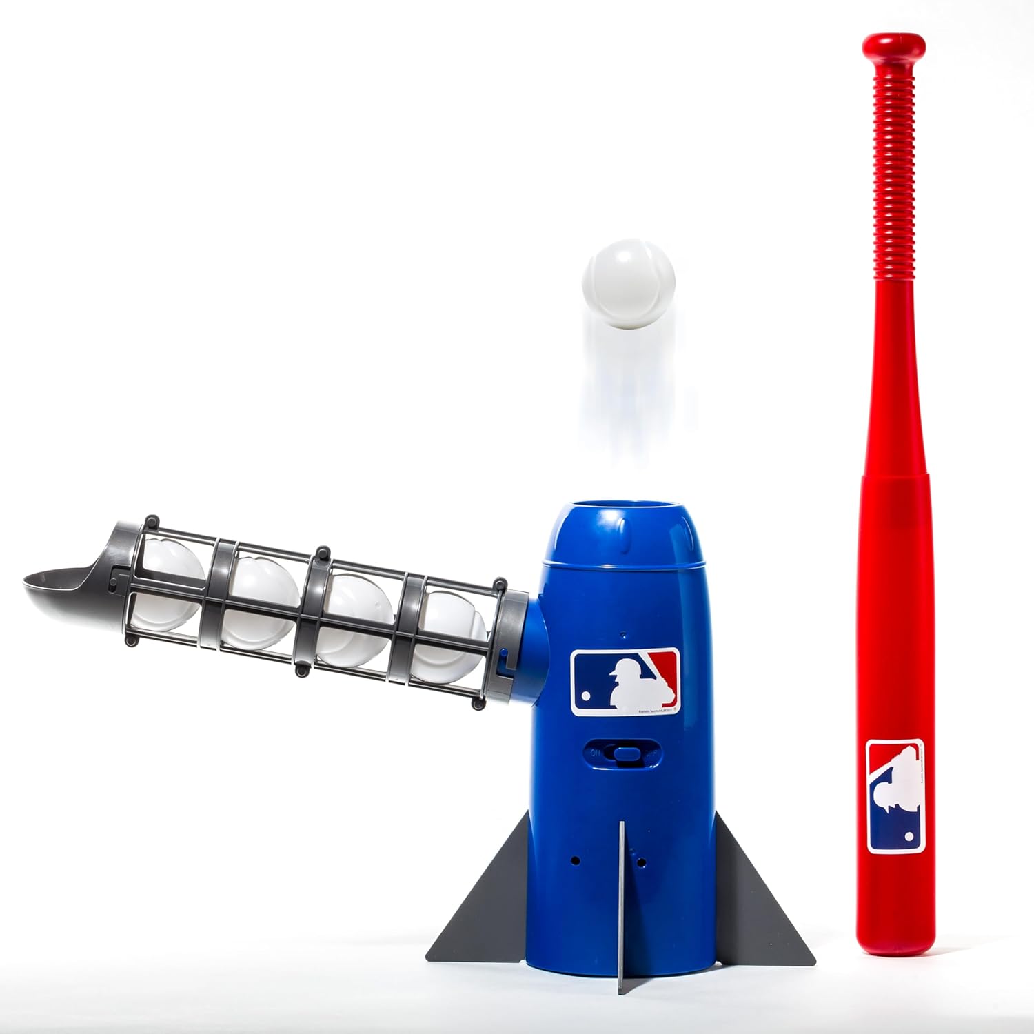 MLB Kids Pitching Machine with 5 Plastic Baseballs & Baseball Bat L3019