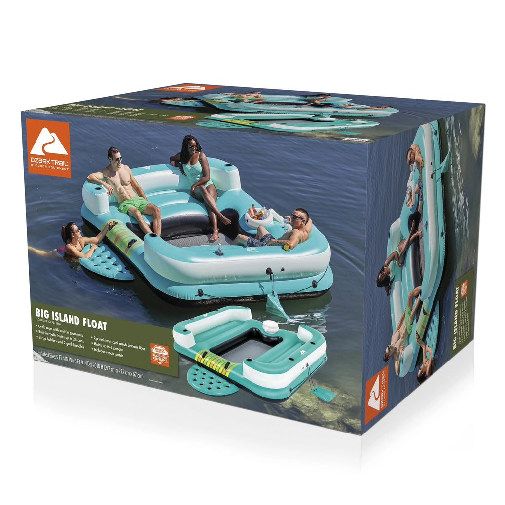 6-Person Inflatable Island 10' Multicolor Float K976