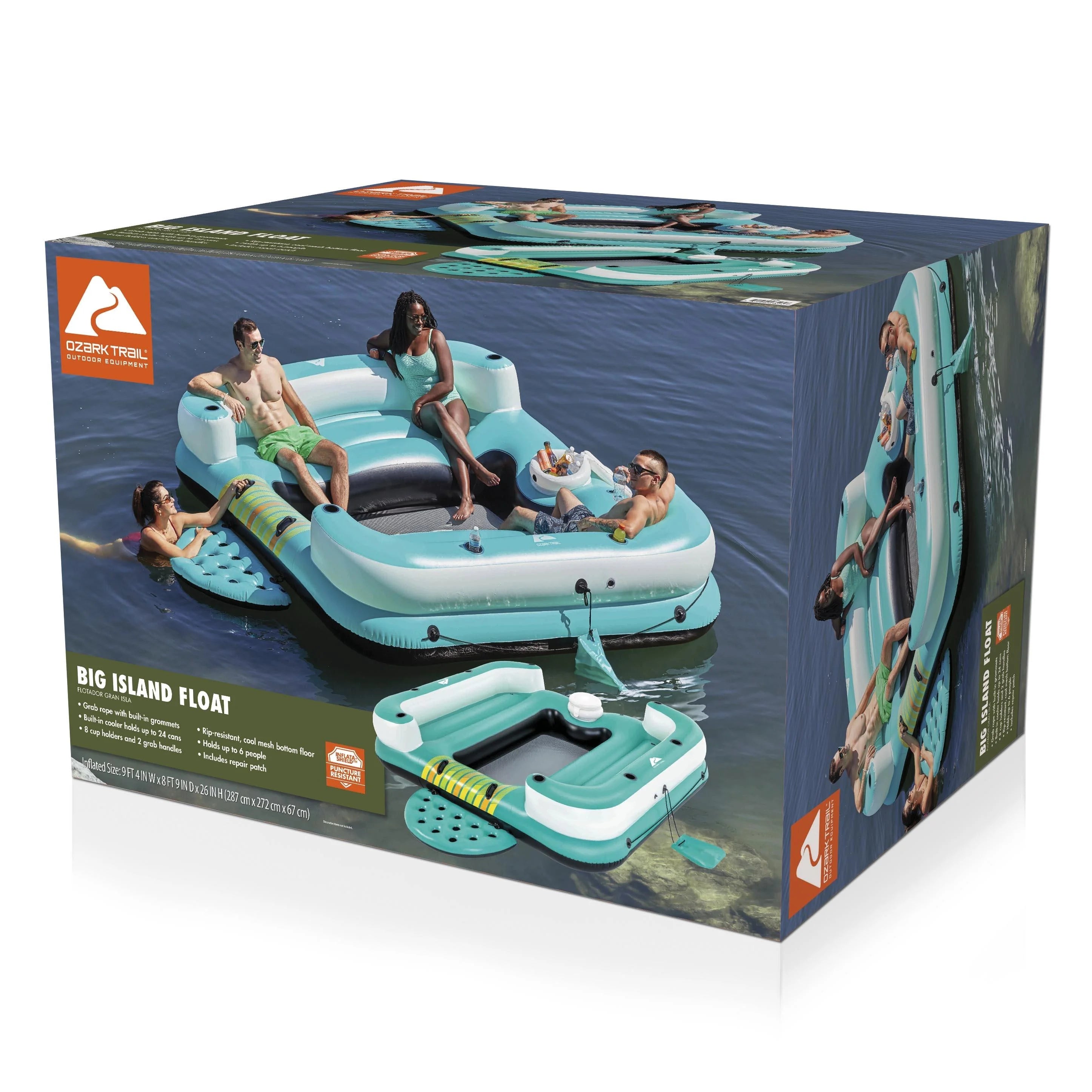 6-Person Inflatable Island 10' Multicolor Float K976