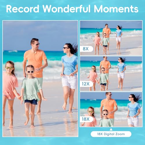 10 FT Waterproof Floating Camera with 32GB Card, Dual Screen Selfie Camera, 48MP 18X Autofocus Compact Digital Camera R541329