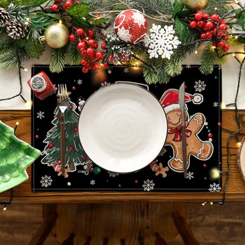 Set of 4 12x18 Inch Christmas Placemats Y2244