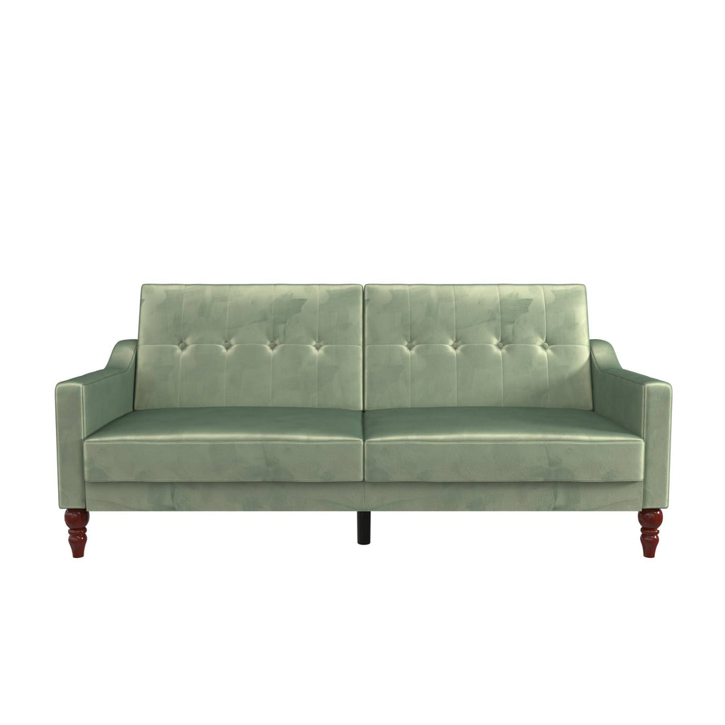 Mustard Coil Futon Convertible Sofa Bed W1095