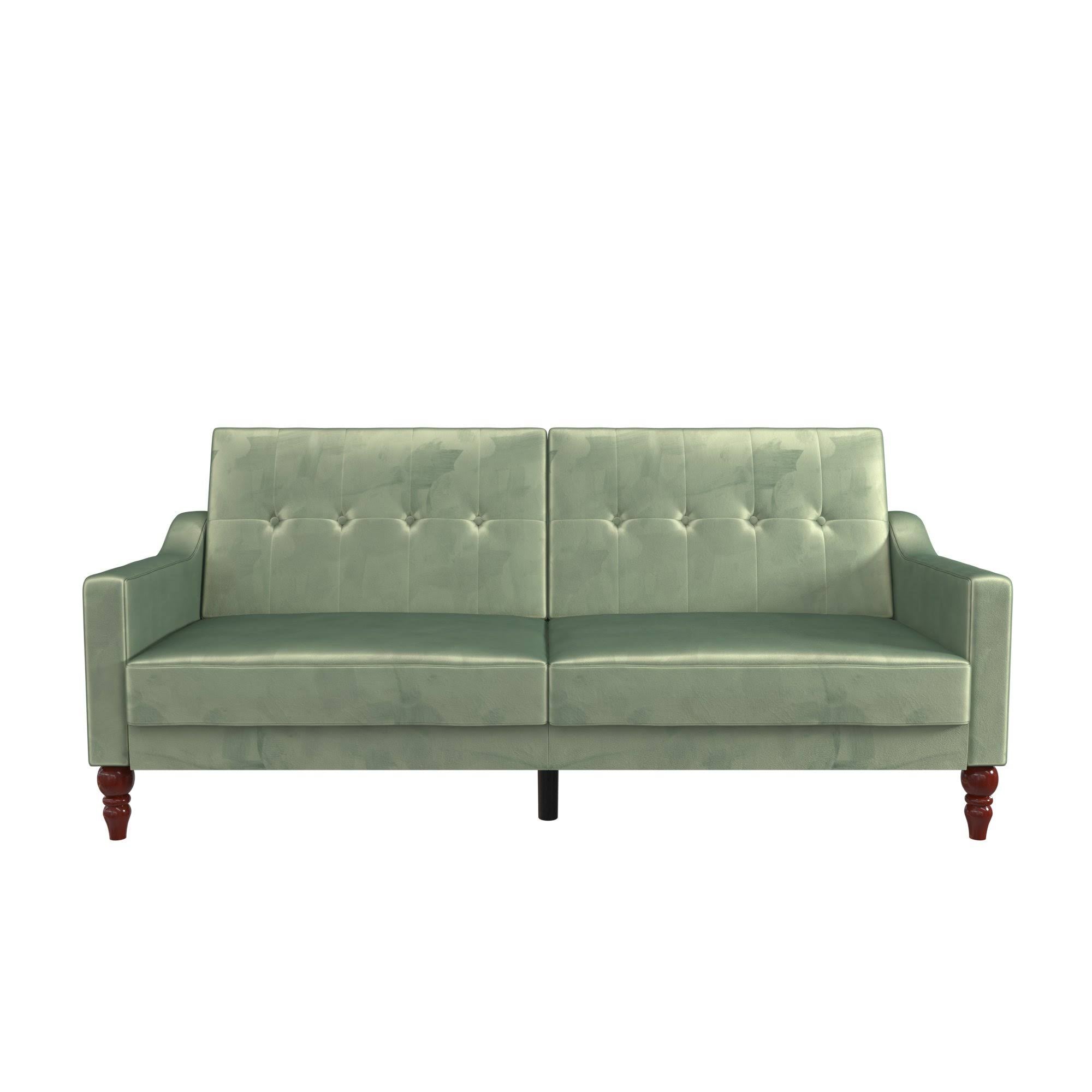 Mustard Coil Futon Convertible Sofa Bed W1095