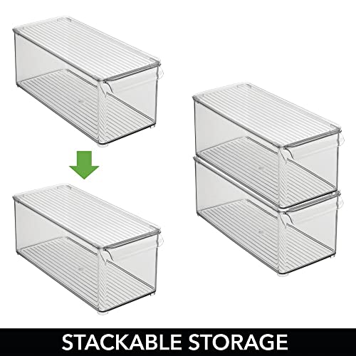 Clear Plastic 2 Pack Food Storage Container Bin with Lid M709