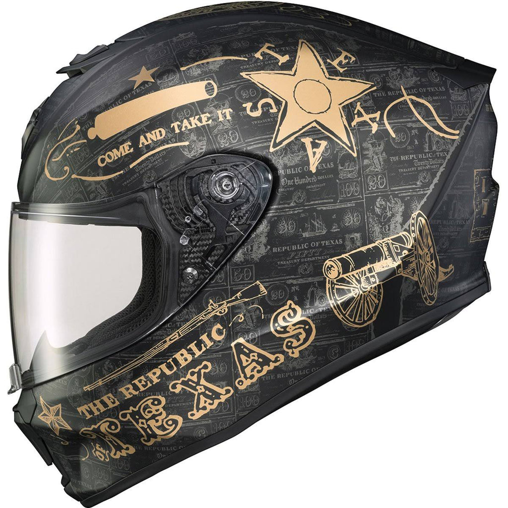 Full Face Helmet Black/Gold D1216