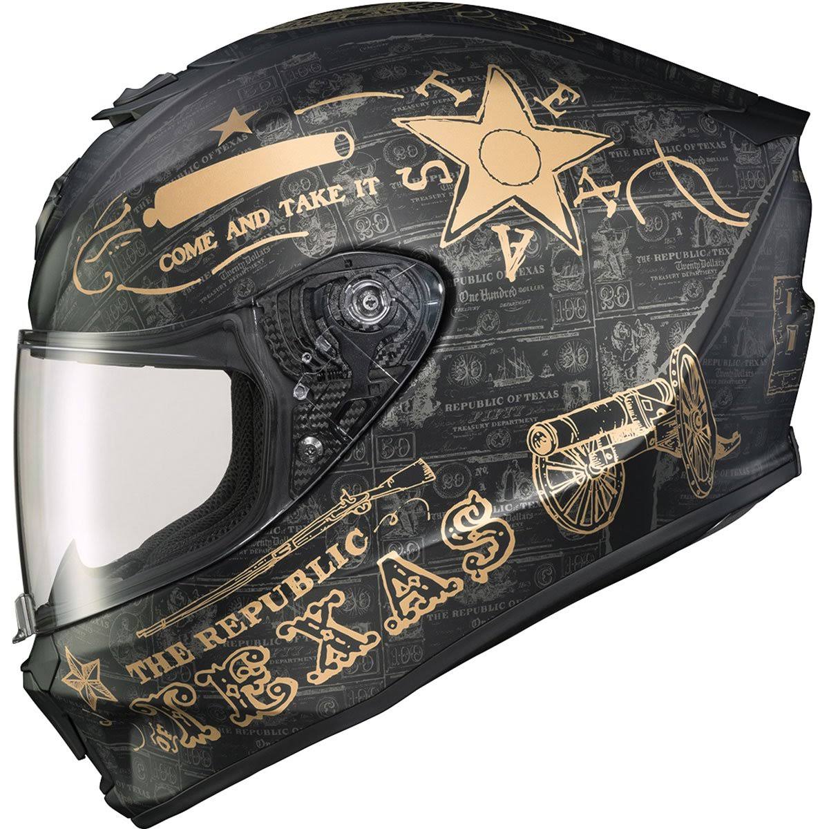 Full Face Helmet Black/Gold D1216